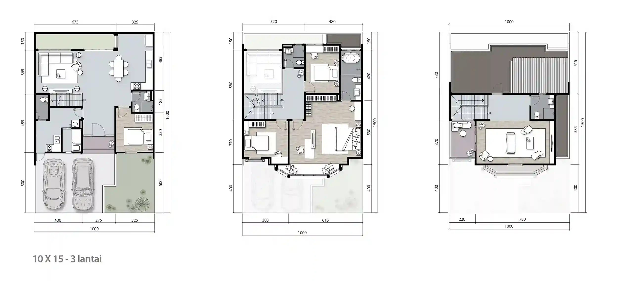 Floor plan for Louise 10×15 3F